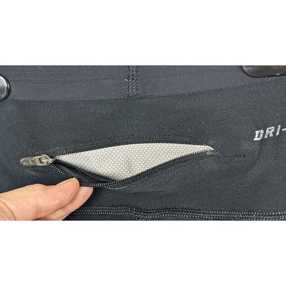 Nike Dri-Fit Black Capri Leggings Workout Running Athletic Mesh Design Women XS - Picture 3 of 5